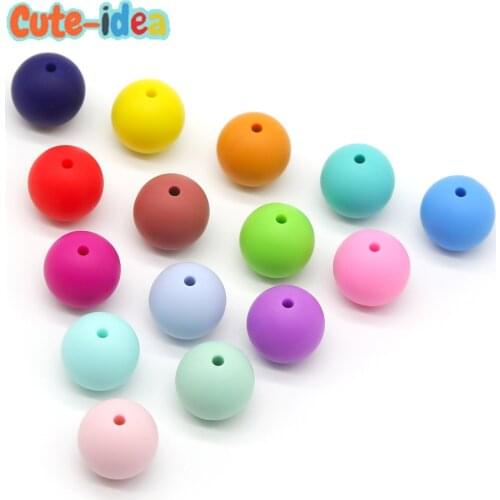 Cute-idea 50pcs Silicone Beads 19mm Food Grade Baby Teethers Toy Loose Bead DIY Necklaces Making Pacifier Chain Nursing Necklace