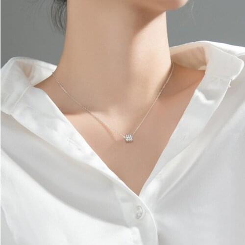 925 Sterling Silver Pendants Necklaces Chain with CZ