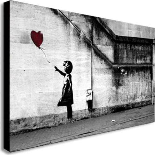 Banksy Balloon Girl Posters and Prints There Is Always Hope Canvas Wall Art Print Pictures For Living Room Home Salon Decoration