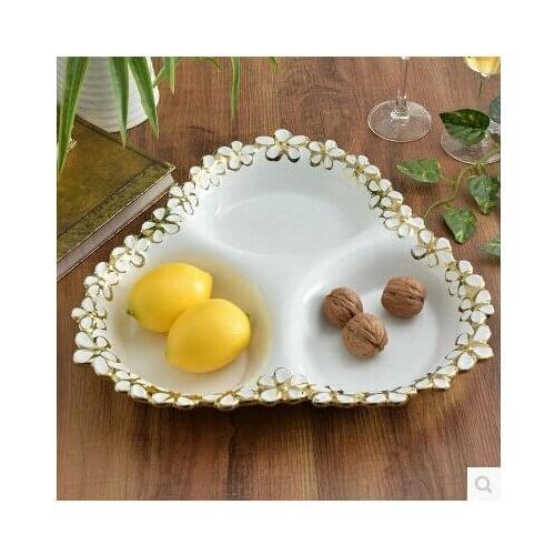 FREE SHIPPING Fashion ceramic fruit plate candy tray dried fruit plate vintage fashion fruit bowl food container SG053