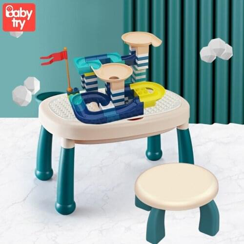 Large Hollow Building Blocks Desk Chair Compatible Duploe Learning Table Game Bricks Toys for Children Boy Girl Gift Storage Box