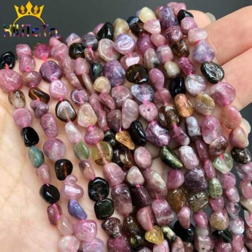 4-8mm Irregular Natural Tourmaline Beads Colorful Loose Spacer Beads For DIY Jewelry Making Bracelet Necklace Charm 15'' Strands