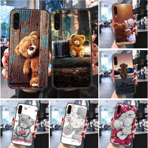 Teddy bear Lovely Phone case For Samsung Galaxy A 3 5 7 8 10 20 21 30 40 50 51 70 71 E S 2016 2018 4G black soft hoesjes