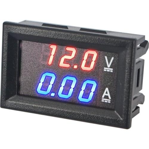 Hot Digital Voltmeter Ammeter DC 100V 10A Panel Amp Volt Current Meter Tester Blue Red Dual LED Amp Display Monitor Detector