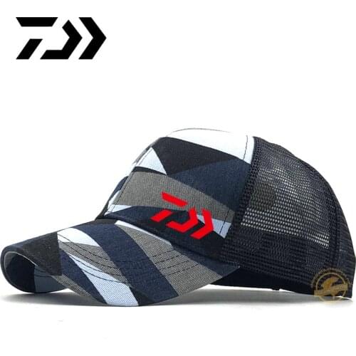 Daiwa Men Adjustable Fishing Sunshade Outdoor Sport Baseball Fishermen Mens Panama Hat Black Special Bucket Hat With Letter Cap
