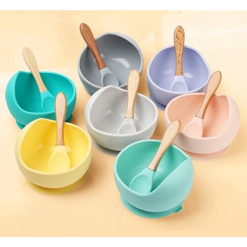 Baby Silicone Tableware Set Childrens Dishes Ins Kids Dinner Platos Baby Meal Feeding Plate Training Bowl Spoon Fork BPA Free