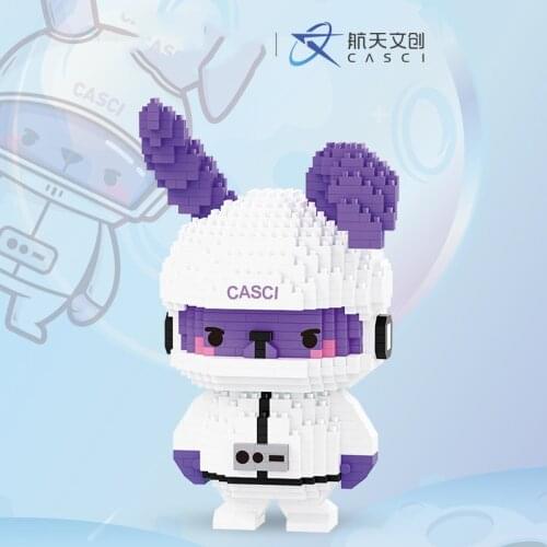 BALODY Aerospace Rabbit 3D Model Micro Building Blocks Kids Assembly Mini Legao Set For Children Gifts 940pcs Bricks Particles