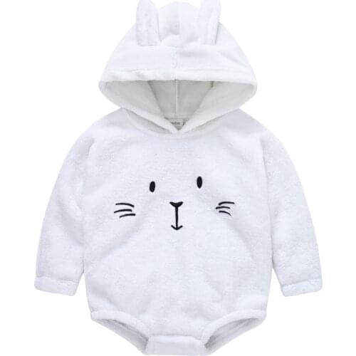 Kavkas Baby girl Childrens Clothing Long Sleeve Hooded Jumpsuit Lovely Cartoon Printing Newborn Clothes реборн девочка
