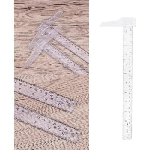 2pc 30cm T Shape Ruler Transparent Double Side Scale Inch/Cm Measuring Tool Plastic Drafting Design T-Square Ruler For DIY Craft