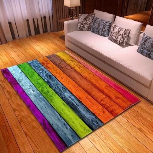Colorful Wood grain living room carpet bedroom dining mat area rug for kids bedroom large rugs parlor hallway home decoration