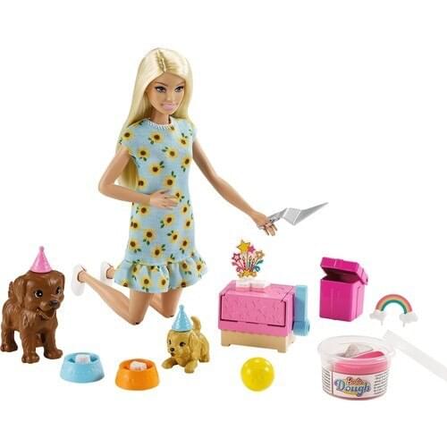 Barbie Doll And Dog Party Play Set Ideal For within Years Old Girls - Barbie Play Set-Blonde Barbie doll with Dog-Animal likes toy