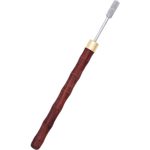 LMDZ 1Pc Light Brown Leather Edge oil Painting Tool,Roller Pen Leather DIY Handmade Craft for Leather Painting and DIY