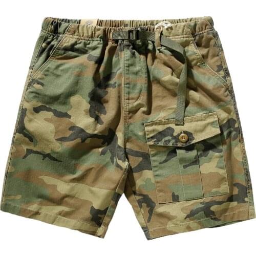 2021 Summer New American Style Camouflage Cargo Shorts Mens Fashion Multi Pocket Tooling Shorts Casual Loose Knee Length Pants