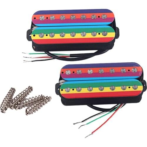 Premium Alnico v Electric Guitar Pickups Double Coil Pickup Set, 7 Strings, Colored