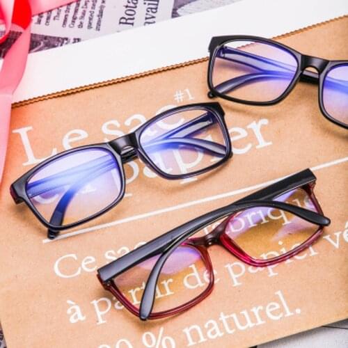 Blue Light Blocking Reading Glasses Women Men Vintage Eyeglass Frame Oversize Square Black Optical Computer Reading Eyeglasses