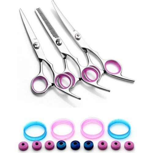 Suit 7.0'' 19.5cm Pets Professional Hair Hairdressing Scissors Cutting Shears + Thinning Scissors +Down Curved Shears