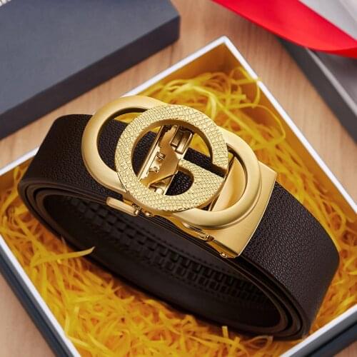 WILLAMPOLO New Mens belts mens automatic buckle belts mens leather casual business dress belts pl21001p