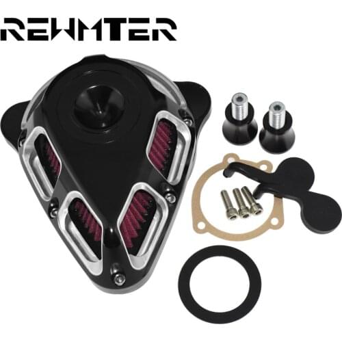REWMTER Motorcycle CNC Cut Pm Triangle Air Cleaner Filter Pm Rotatable Air Intake Kit For Harley For Harley XL Sportster 2006-18