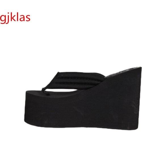 11cm High Heels Flip Flops Wedge Women Thick Platform Slippers Summer Size 41 EVA Slippers Beach Shoes Women Casual Slipper