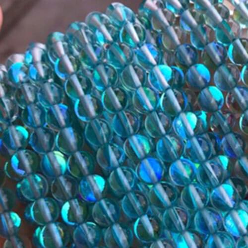 6/8/10/12mm Spectrolite Synthetic Beads For Jewelry Making Round Loose Spacer Beads Accessories For DIY Bracelets,1Strand