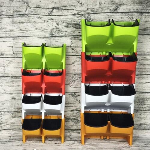 4 Colors Stackable Flower Pot Balcony Vertical Wall Hanging Flower Pot Creative Combination Bonsai Garden Succulents Plant Pot