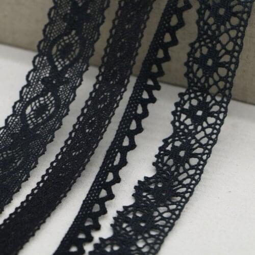 Mixed style black random transmission 1-3CM Good quality cotton lace for garment Lace trim Sewing accessories Cotton lace