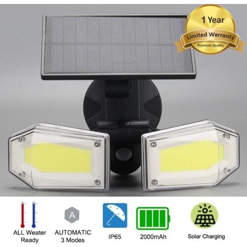 Solar LED COB Lights Outdoor Motion Sensor Solar Power Garden Wall Flood Light Waterproof Wide Angle Ajustable Jardin Decoration