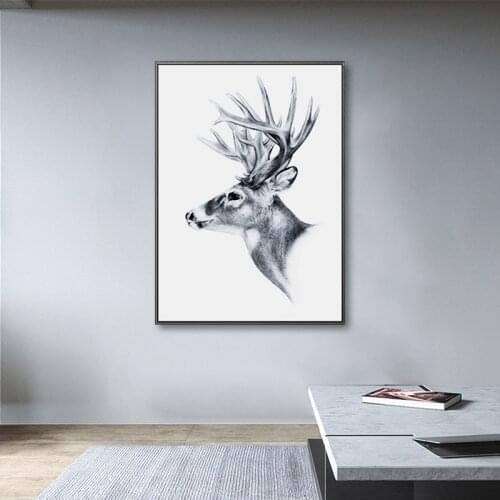 Modern Animal Penguin Owl Deer White Horses Decorative Painting Canvas Wall Frameless Picture Printing Poster Living Room Home