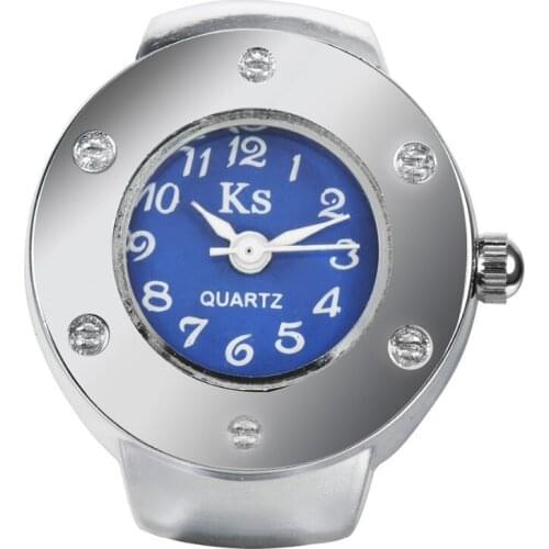 Rhinestone Digital Watch Rings Women Fashion Hand Jewelry Dance Prom Party Personality Clock Ring Memorial Day Gift