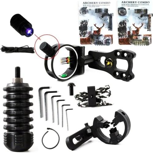 TP1000 Archery Upgrade Combination Bow Sight Arrow Stand Stabilizer Kit for Recurve Hunting/Composite Bow Accessories