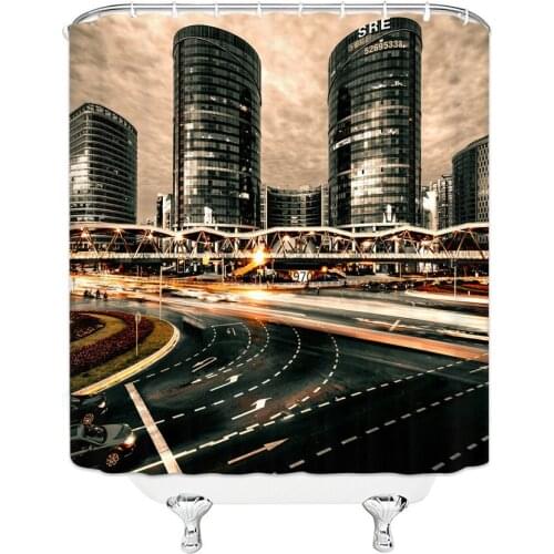 Unique Design Urban Corner Of The Beautiful Night Picture Picture Hanging Shower Curtain Waterproof Mildew Polyester Fabric Home