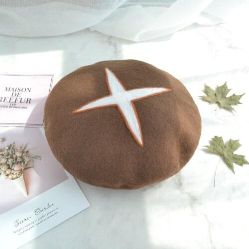 A Shiitake Mushrooms KING Hat Handmade Wool Felt Beret Super Meng Cute Fashion Creative Hat Painter Cap Women Autumn Winter