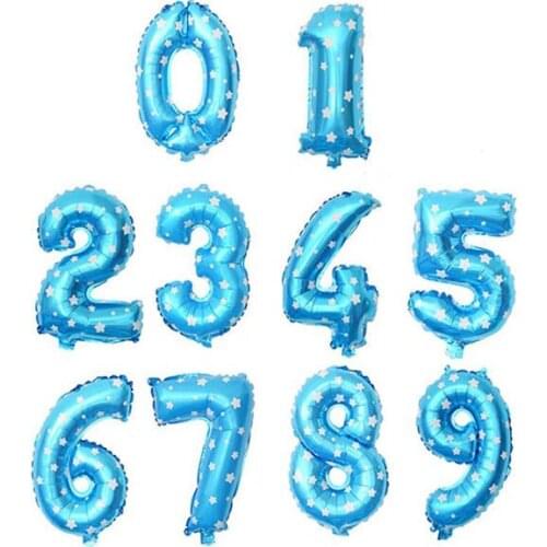 1000pcs/lot 16 inch Number 0~9 Foil Balloons Happy Birthday Party Decoration Kids Air Digit Balloons Baby Shower Supplies