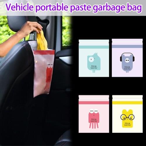 15pcs/set Disposable Self-Adhesive Car Biodegradable Trash Rubbish Holder Garbage Storage Bag For Auto Vehicle Office Kitchen