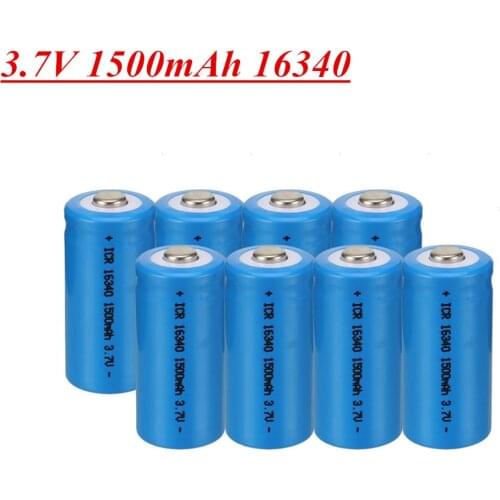 3.7V 1500mAh 16340 Rechargeable Batteries CR123A Battery LED Flashlight Travel Wall Charger For 16340 CR123A Li-ion Battery