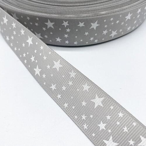 5yards 15--38mm Grosgrain Satin Ribbons Printed Star for Wedding Christmas Party Decorations DIY Bow Craft Ribbons Supplies #11