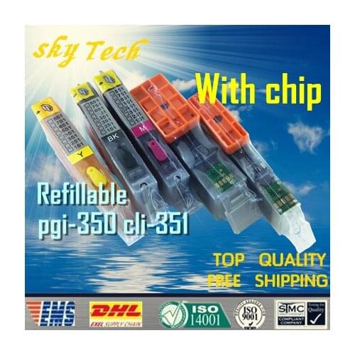 5PK Full ink Refillable Cartridge suit for PGI350 CLI351 ,Suit for canon MG5430 MG5530 MG6330 MG6530 MG7130 iP7230,with ARC chip