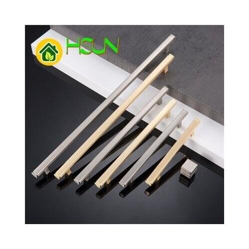 European gold and silver T-shaped solid handle modern minimalist Chinese drawer zinc alloy handle wardrobe shoe cabinet handle