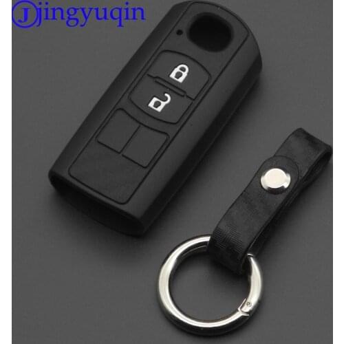 Jingyuqin 10x 2/3B For Mazda 3 6 Atenza CX-4 CX-5 Axela Silicone Carbon Fiber Pattern Auto Car Protective Key Case Cover Shell