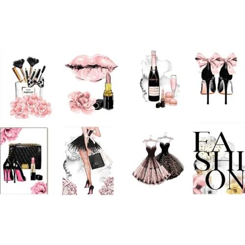 Diamond painting girl perfume flower lipstick high heels wall art nordic poster rhinestone embroidery mosaic picture for fashion