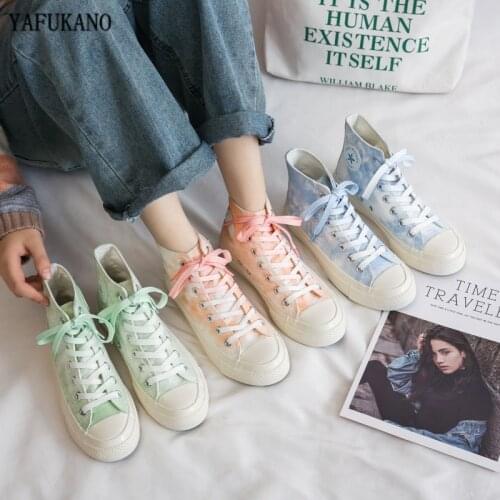 2020 New Sneakers Canvas Shoes Women High top Shoes Casual Camouflage Lace up Colors Canvas Shoes Harajuku Flats Single Shoes