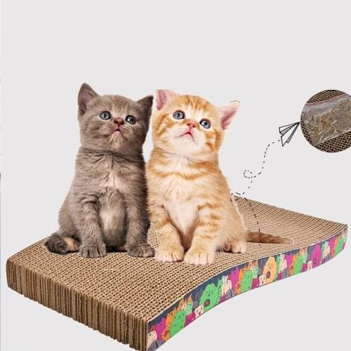 Cat Scratcher Grinding Claws Cardboard Corrugated Paper Wear Resistant Scratcher Pad Cat Scratcher Relaxing Bed Cat Supplies