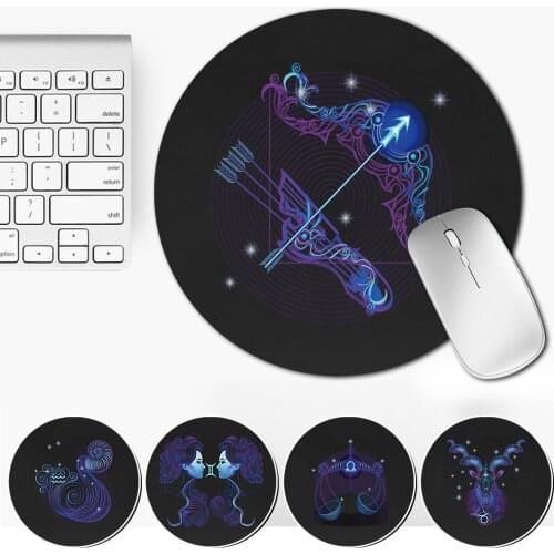 Laptop Mouse Mat Leather Waterproof Non-Slip Cute Cartoon Round Mouse Pad 22x22CM for MacBook Xiaomi Lenovo
