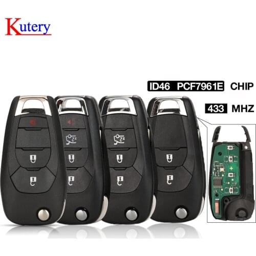 Kutery Folding Modified 2/3/4 Button Remote Key Fob For Chevrolet Cruze 2014-2018 433 MHZ ID46 PCF7941 Chip Smart Key Control
