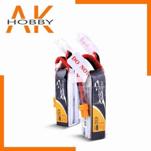 TATTU Lipo Battery 7.4v 450mAh Lipo 2s 75C RC Battery XT30 Plug Batteries for Mini Drone Quadcopter UAV RC Car Toys