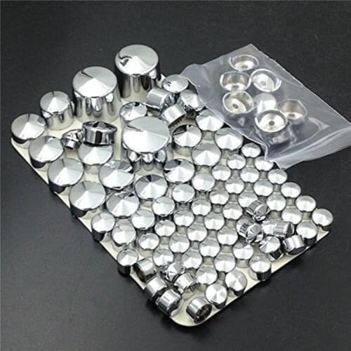87pcs Silver ABS with Chrome Plated Coating Bolt Toppers Cover Cap Set For Har-ley Davi-dson Softail Twin Cam 1984-2006