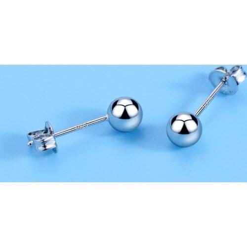 NurmWung Silver Plated Glossy Round Bead Earrings Student Fashion Simple Ear Jewelry for Woman 2021 Trend Party Gift