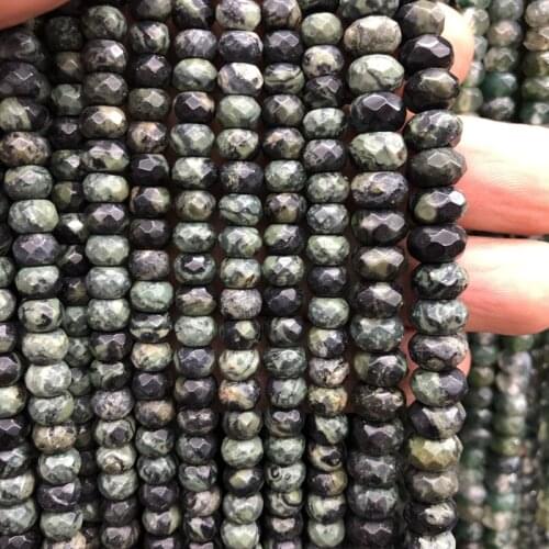 Natural Kambaba Jaspe r Rhyolit Beads,4x6mm 5x8mm Faceted Roundel Spacer Gem Stone Loose Beads for jewelry 15.5"/string