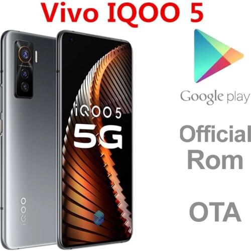 Original Vivo IQOO 5 5G Mobile Phone 50.0MP+13.0MP+13.0MP+16.0MP Snapdragon 865 6.56" 120HZ 12GB RAM 256GB ROM 55W Fast Charger