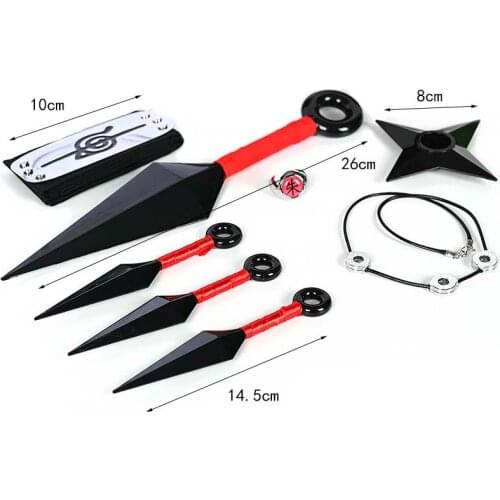 Naruto Jiraiya Uzumaki Naruto Uchiha Itachi Necklace Headband Forehead Protection Dart Head Chain Gift Set Childrens Toys Gift